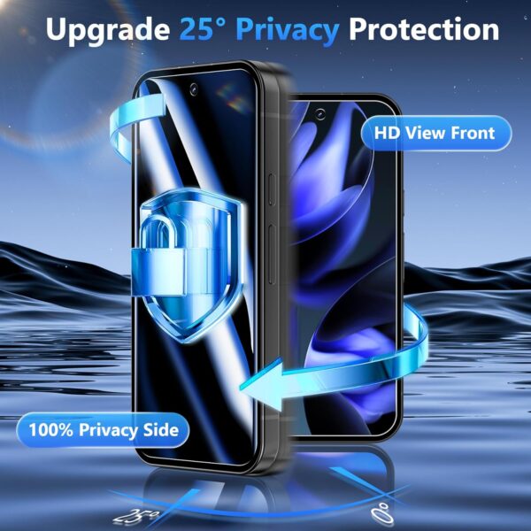 [2+2 Pack for Google Pixel 9A Privacy Screen Protector and Camera Lens Protector, Tempered Glass Anti-Spy, Anti-Scratch, Bubbles Free, Easy Installation 2 Screen Protector