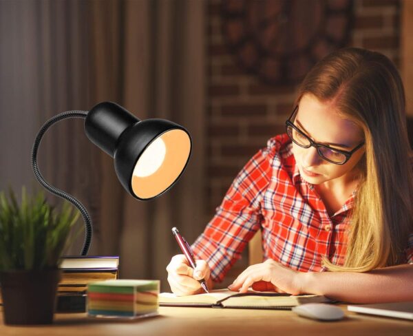 Desk lamp, 360°Rotation Clip on Lamp, Clip On Reading Light, Gooseneck Lamp-On Cable, Portable Clip on Light Reading Book Light Clamp Light, Eye Caring Study clamp for Bedroom Office Home Lighting 2 Desk lamp