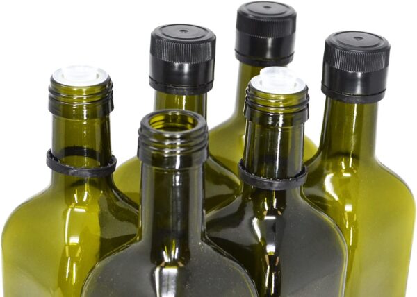 Olive Oil Bottles with Cap & Pourer Fitment, Green, 750ml - Pack of 6 2 Olive Oil Bottles