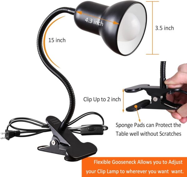 Clip on Desk Lamp, 360° Rotating Ggooseneck Lamp, Ring Light, Revolutionary Eye-Caring Desk Lamp, Portable Clip-On Reading Light for Bedroom and Office, Study Clamp - The Ideal Home Lighting Solution 2 Desk Lamp