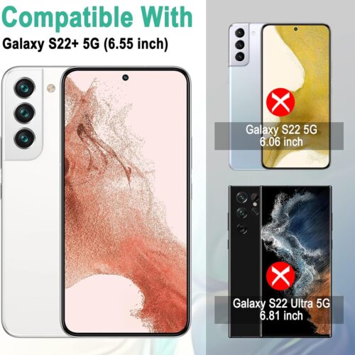 Galaxy S22 Plus Screen Protector with Camera Lens Protector for Samsung Galaxy S22 Plus 5G,6.5Inch hybrid flim[7H][Fingerprint Unlock][Anti-Scratch][3 Pack + 2 Pack]
