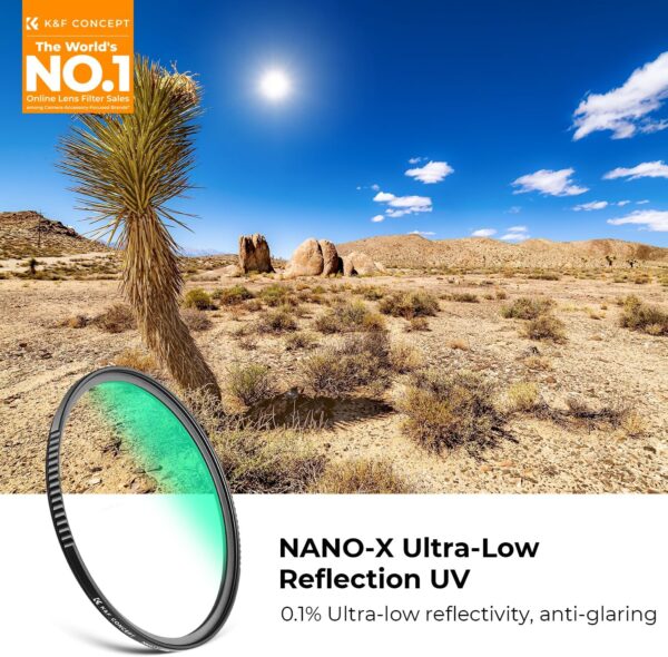67mm Ultra-Low Reflectivity MCUV Lens Protection Filter 28 Multi-Layer Coatings Ultra-Slim HD Waterproof Scratch Resistant Lens UV Filter (Nano-X Series) 4