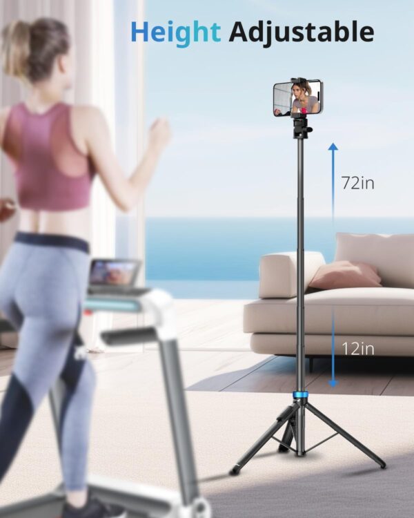 72" Phone Tripod - Tripod for iPhone & Selfie Stick with Phone Holder & Remote - Upgraded, Stable & Portable Stand for iPhone 17/16/15/14, Android, Cameras & Action Cams 4
