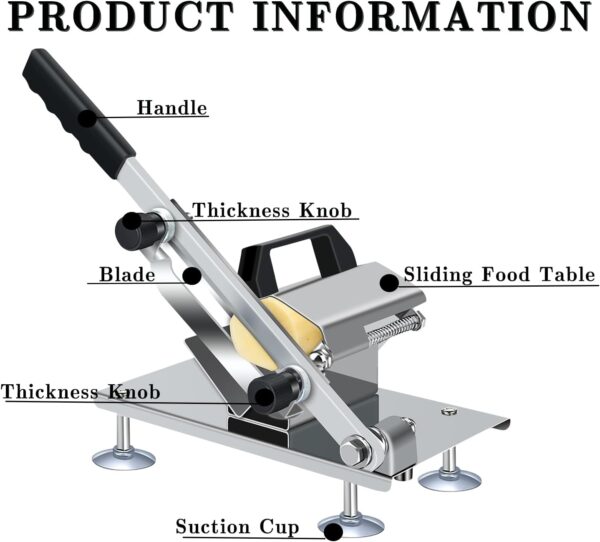 Manual Frozen Meat Slicer Meat Cutter,Meat Cutter Beef Mutton Roll for Hot Pot BBQ Food Slicer Slicing Machine for Commercial or Home Cooking of Hot Pot Shabu Shabu Korean BBQ 2 Manual Frozen