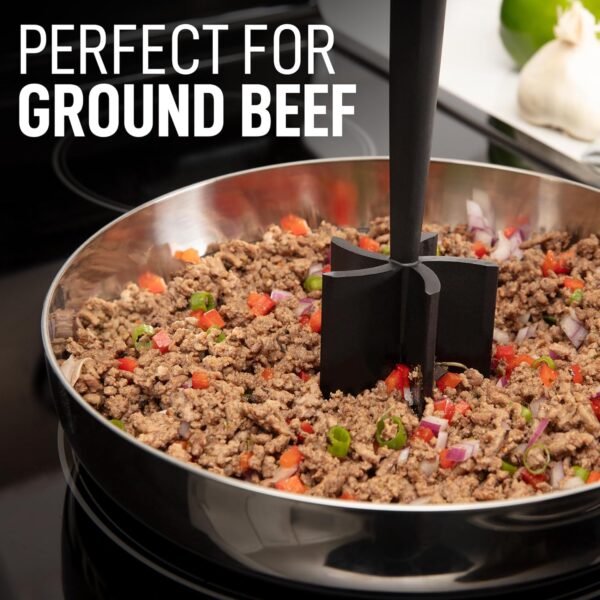 Ground Beef Chopper Tool – Hamburger Smasher & Meat Chopper for Ground Beef – Heat Resistant Food-Grade Nylon – Black 6
