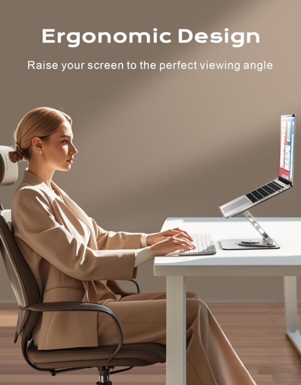 Laptop Stand for Desk 360° Flexible Rotating, Ergonomic Adjustable Laptop Riser Holder with Dual-bar Support, Portable Computer Notebook Stand for MacBook Air Pro, Dell XPS, HP (10-16") 3 Laptop Stand