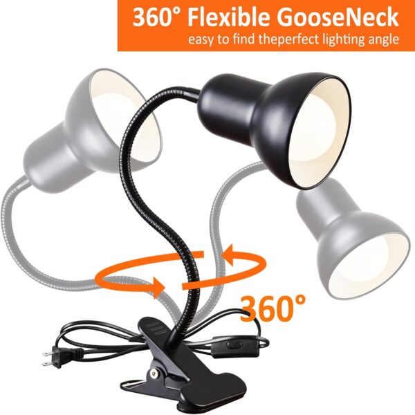 Clip on Desk Lamp, 360° Rotating Ggooseneck Lamp, Ring Light, Revolutionary Eye-Caring Desk Lamp, Portable Clip-On Reading Light for Bedroom and Office, Study Clamp - The Ideal Home Lighting Solution 3 Desk Lamp
