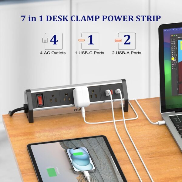 Desk Clamp Power Strip