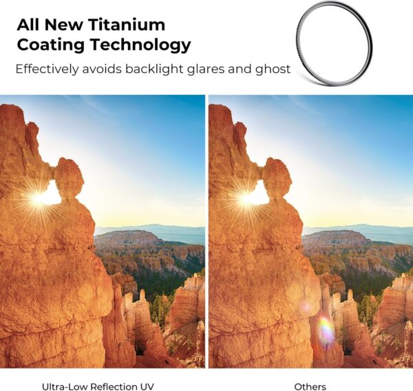 67mm Ultra-Low Reflectivity MCUV Lens Protection Filter 28 Multi-Layer Coatings Ultra-Slim HD Waterproof Scratch Resistant Lens UV Filter (Nano-X Series) 3