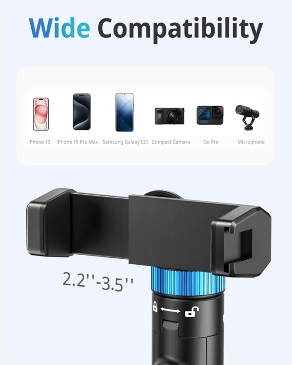 72" Phone Tripod - Tripod for iPhone & Selfie Stick with Phone Holder & Remote - Upgraded, Stable & Portable Stand for iPhone 17/16/15/14, Android, Cameras & Action Cams 3