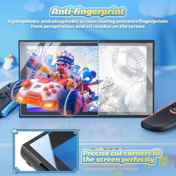 3 Pack Screen Protector for Nintendo Switch 2(2025) with Alignment Frame Tool, Anti-Fingerprint & 9H Hardness Anti-Scratch & HD Clear Tempered Glass Screen Protector Installation Kit 3 Screen Protector