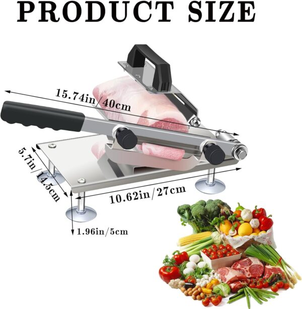 Manual Frozen Meat Slicer Meat Cutter,Meat Cutter Beef Mutton Roll for Hot Pot BBQ Food Slicer Slicing Machine for Commercial or Home Cooking of Hot Pot Shabu Shabu Korean BBQ 3 Manual Frozen