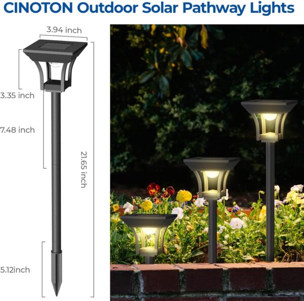 12 Pack RGBCW Solar Pathway Outdoor Lights, 3 Lighting Modes Solar LED Garden Lights, IP65 Waterproof Outside Solar Powered Landscape Lighting for Planter Lawn Pool Balcony RGB/Warm/Cold White 2