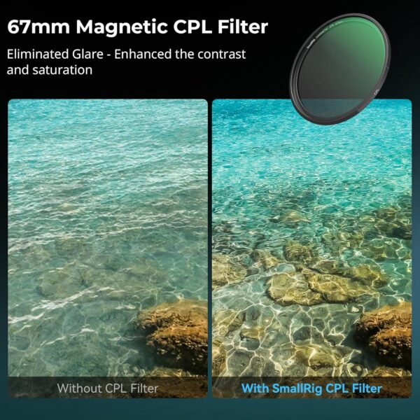 SmallRig 5-in-1 Magnetic 67mm Lens Filter Kit: VND + CPL + Black Mist 1/4 + Threaded Adapter Ring + Magnetic Lens Cover + Storage Bag + Cleaning Cloth, Magnetic Filter Set for Phone Camera Lens - 4726 2