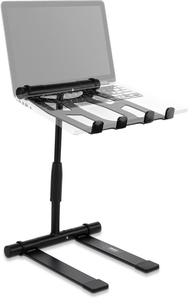 Portable Folding Laptop Stand - Standing Table with Adjustable Angle, Foldable Height and Four Prong Anti-Slip Tray for iPad, Tablet, DJ Mixer, Workstation, Gaming and Home Use - PLPTS55 1