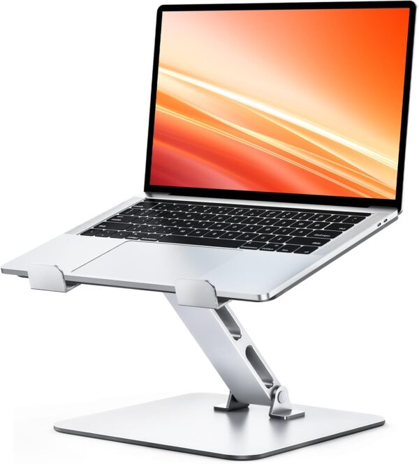 Adjustable Ergonomic Laptop Stand for Desk, Foldable Computer Stand, Stable Aluminum Lectern Notebook Riser & Portable Laptop Holder Mount Compatible with 10-16" MacBook Pro/Air, Dell, HP 1