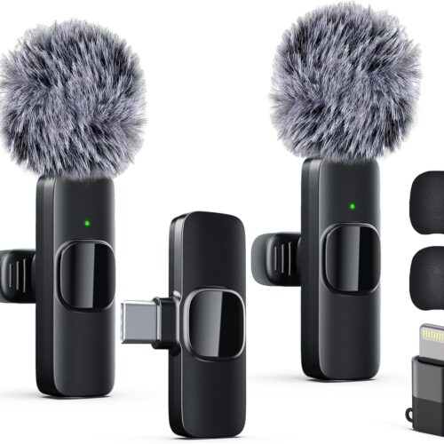 Professional Wireless Lavalier Lapel Microphone for iPhone, iPad, mini Video Recording Mic forInterview Video Podcast Vlog YouTube&Livestream, Noise Reduction, Plug &Play