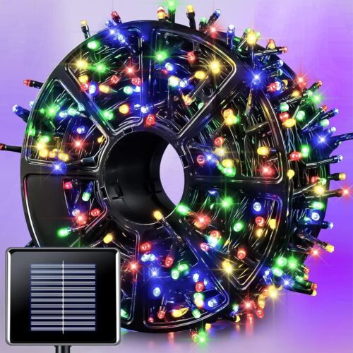 600 LED Solar Christmas Lights Outdoor Waterproof, 206.7 ft Solar String Lights Outdoor, 8 Modes Tree Light for Outside Yard Patio Christmas Decorations