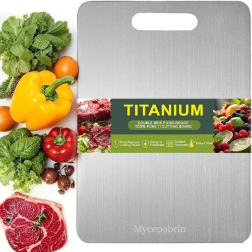 1 Titanium Cutting Board, Siraat 100% Pure Apex Titanium Cutting Boards for Kitchen, Double Sided Non Toxic Celuxer Board for Cutting Meat Vegetable Fruit,Easy to clean(XXL:18.11L*11.81W)