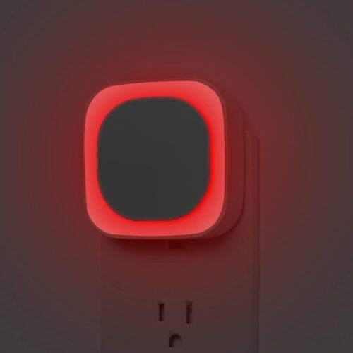 1 2 Pack Plug in Red Sleep Night Light, Auto Dusk to Dawn, Soft Glow, Dimmable Diffused Light, Led Lights for Bedroom, Sleep, Baby Nursery, Kids, Toddler, Bathroom, Hallway, Home Decor