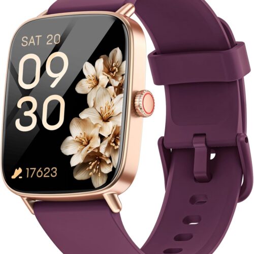 1 Smart Watch for Women, 1.85" HD Smartwatch Compatible iPhone/Samsung/Android (Answer/Make Calls), 100+ Sport Modes Fitness Tracker with Heart Rate/Sleep/SpO2 Monitor, IP68 (Deep Purple)