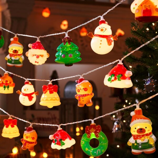 Christmas String Lights Decorations, 9.8FT 20 LED Christmas Fairy Lights, Battery Operated (Not Included) with Timer Function and 8 Flashing Modes, Cute Window Lights 2025 Home Indoor Decor 1
