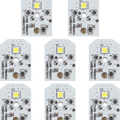 1 WR55X11132 Refrigerator Led Lamp Replacement,Fits for GE Refrigerator LED Light Module Replace WR55X25754 WR55X30602 WR55X26486, Without Plastic Cover, Only Led Pcb Board(8 PCS)