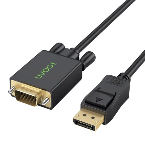 1 Display Port to VGA Cable 6FT, DisplayPort DP to VGA Male Adapter Cord Gold-Plated Compatible for Dell, HP Lenovo, ASUS and More