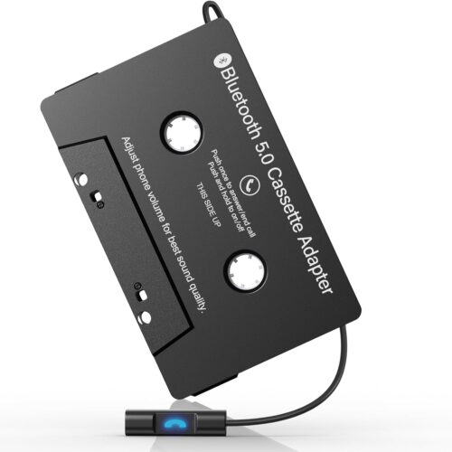 Car Audio Bluetooth Wireless Cassette Receiver, Tape Player Bluetooth 5.0 Cassette Aux Adapter with Hands-Free Calling
