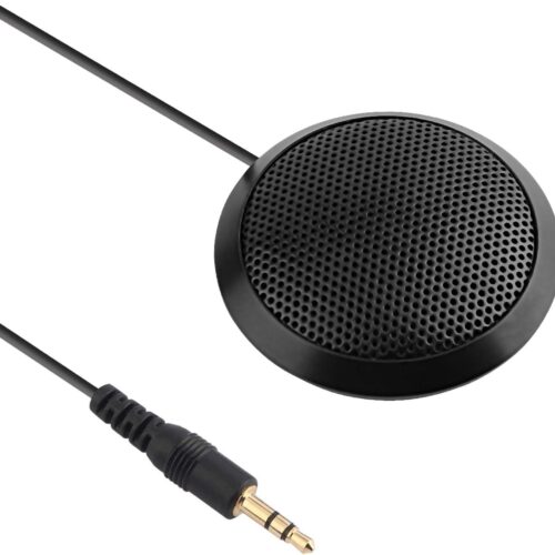 Conference Microphone 3.5mm Desktop Computer Mic for Computer Desktop and Laptop 360° Omnidirectional Condenser Mic for Online Meeting/Class, Skype, Recording, Chatting, Gaming