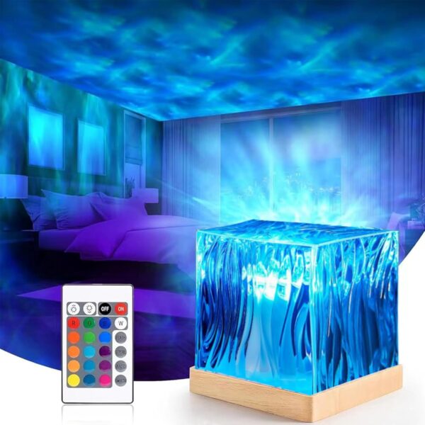 Northern Lights Projector Touch,16 Colors Changing Light Dimmable Mood Lighting, Cube Aurora Glow Lamps with Dynamic Ripple Effect, Remote Galaxy Light Projector for Bedroom Playroom Kids Teens Gifts 1