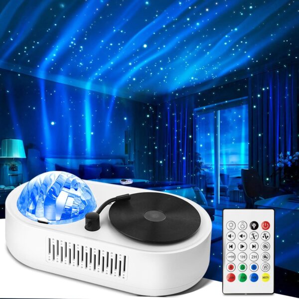 Galaxy Projector with Bluetooth Speaker, Rechargeable Aurora Lamp Northern Night Lights Ambient Lighting Star Projector with Remote for Room Decor Parties Gifts for Kids, Adults, Christmas, Birthday 1