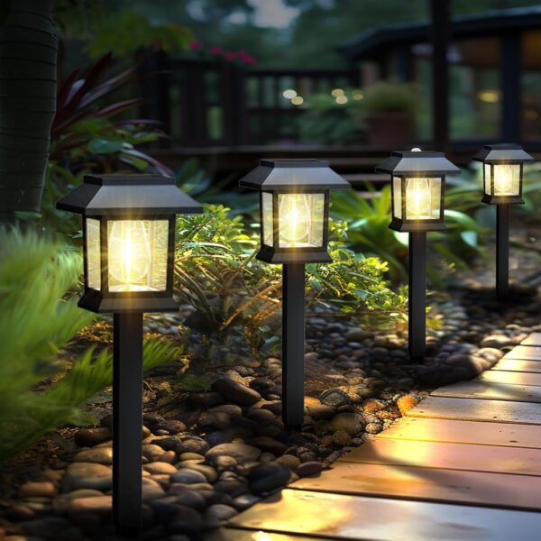 Greluna Solar Lights Outdoor,12 Pack 3000K Waterproof Auto On/Off Solar Pathway Lights for Your Garden, Landscape, Path, Yard, Patio, Driveway,Walkway Decor 1