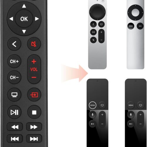 Universal Replacement Remote for Apple TV 4K/ Gen 1 2 3 4/ HD A2843 A2737 A2169 A1842 A1625 A1427 A1469 A1378 A1218 (NOT Siri and Voice)