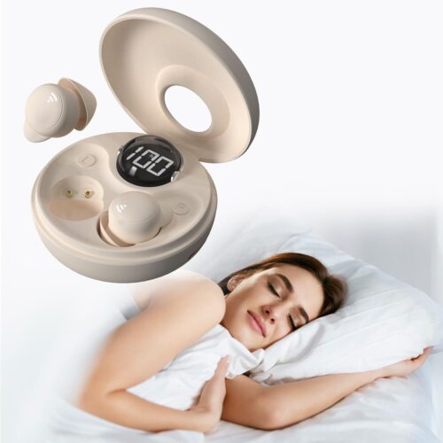 Sleep Headphones, Small Invisible Noise Cancelling Sleep Earbuds, Sleep Earbuds for Side Sleepers, Hidden Earplugs for Sleep, Digital Power Display, Ear Buds for Sleeping, Working, Hiking
