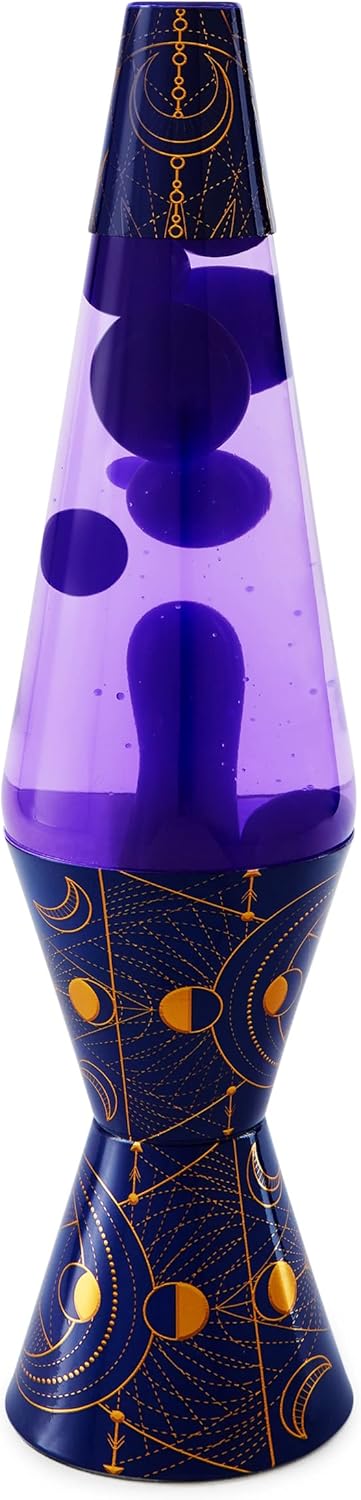Spencer Gifts Lava® Lamp - 14.5" Pagan Seance - The Original Motion Lamp - Pruple Wax and Purple Liquid with Printed Moon Phases Base Exclusive 1