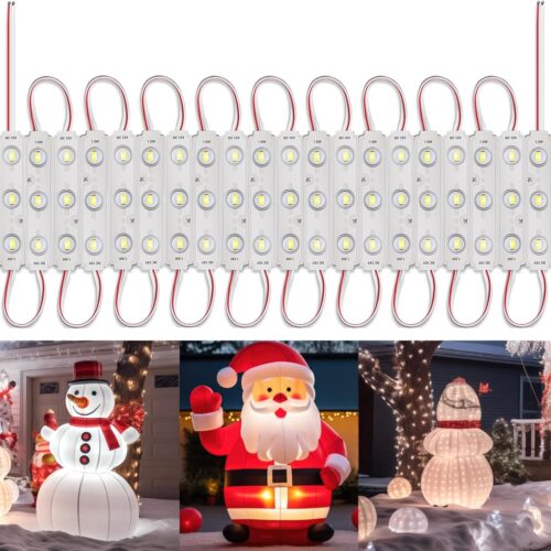60 Pcs LED Module Replacement Lights for Inflatables, White 6500K 5730 SMD 150LM Per LED Module Christmas Inflatables Light for Letter Sign with Tape Adhesive Backside (60)