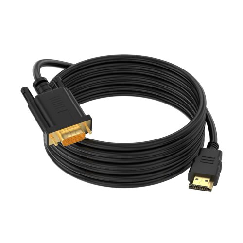 Uni-Directional HDMI to VGA Cable, 3.3 FT, Uni-Directional Computer HDMI to Monitor VGA, Compatible for Computer, Desktop, Laptop, Monitor, Projector, HDTV, Roku, Xbox (1 Pack)