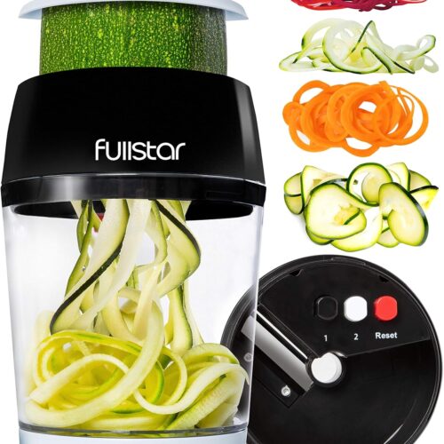 r Vegetable Spiralizer and Slicer - Zucchini Spiralizer Noodle Maker with Sharp Stainless Steel Blades, Spiralizer for Veggie Noodles, Cucumber Veggie Vegetable Zoodler, Kitchen Gadget (4 in 1)