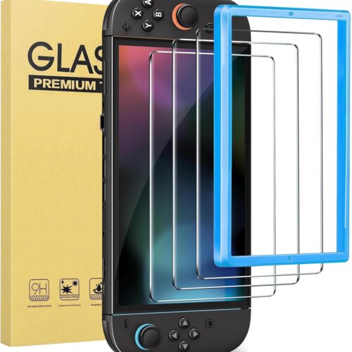 3 Pack Tempered Glass for Nintendo switch 2 Screen Protector 7.9 Inch 2025, Bubble free shockproof easy Installation with Alignment Frame (7.9 Inch Switch 2 2025)