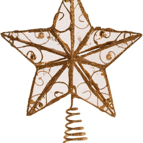 Kurt Adler 6-1/4-Inch Gold Wire Star Treetop