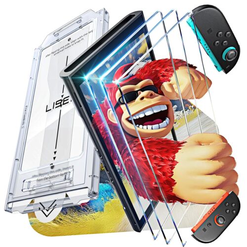 3-Pack Screen Protector for Nintendo Switch 2 [2025 Upgrade] (ANTI-GLARE & Auto Alignment Kit) Tempered Glass, Accessories, Switch2 [Longest Durable] Full Coverage switch 2 HD Clear