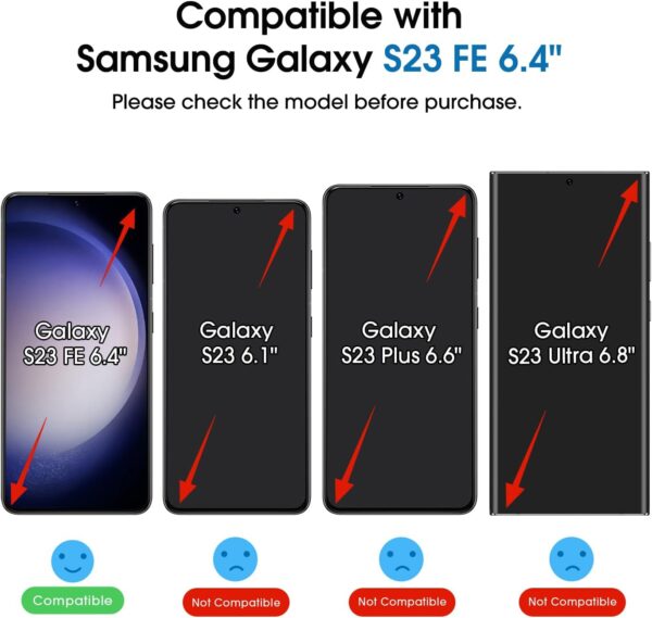 amFiIm Magnetic Auto-alignment OneTouch Tempered Glass Screen Protector + Camera Lens Protector for Samsung Galaxy S23 FE 6.4", Full Coverage Fingerprint ID Compatible Easy Installation(Reusable) 2