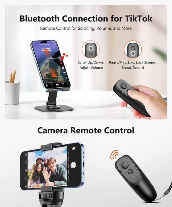 Remote Control Page Turner for Kindle Paperwhite Kobo eReaders, Page Turner Clicker with Wireless Remote Compatible with iPad, Tablets, Cellphones 3