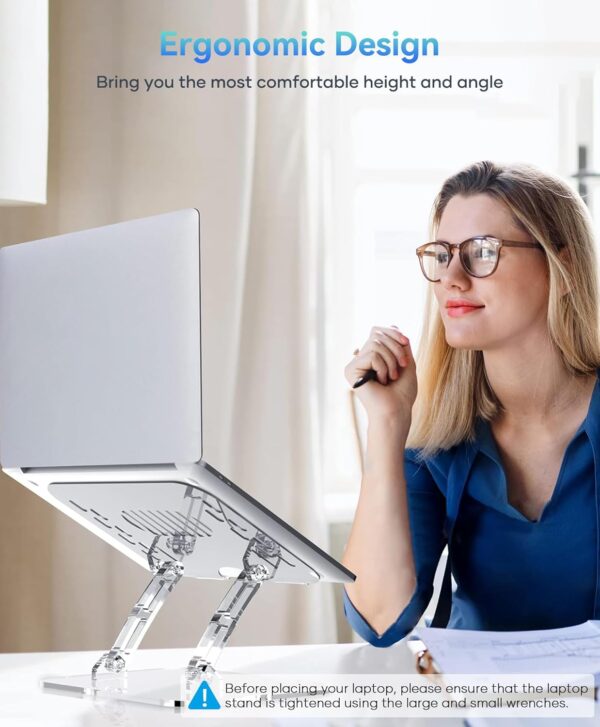 Adjustable Foldable Laptop Stand, Portable Ergonomic Computer Stand for Laptop, Compatible with 10 to 15.6 Inches Notebook Computers 2