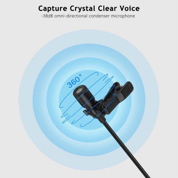 USB C Lavalier Microphone, Omni Condenser Clip-on Mic for iPhone 17/16/15, Samsung, Google, Oneplus, with USB-A for Computer & Laptop, 6.6FT, External Lapel Mic for Youtube, Interview & Podcast 2