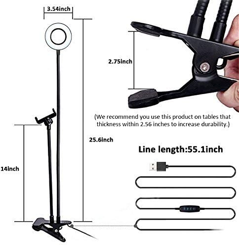 Webcam Light Stand for Live Stream, Selfie Ring Light with Webcam Mount for Logitech C925e, C922x, C930e,C922,C930,C920,C615,Brio 4K 3