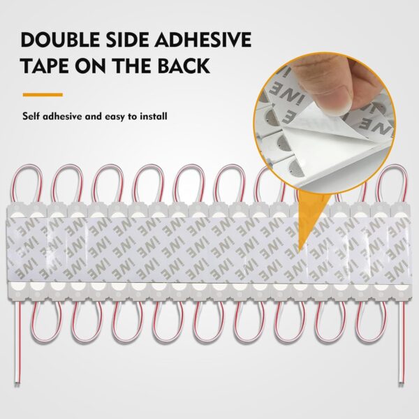 60 Pcs LED Module Replacement Lights for Inflatables, White 6500K 5730 SMD 150LM Per LED Module Christmas Inflatables Light for Letter Sign with Tape Adhesive Backside (60) 3