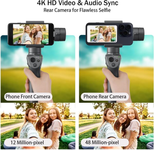 Phone Vlog Selfie Monitor Screen, Magnetic Vlog Selfie Monitor Screen with Remote Control, Wireless Back Camera Monitor for Vlog Live Stream TikTok YouTube, Compatible with iPhone & Android (White) 3