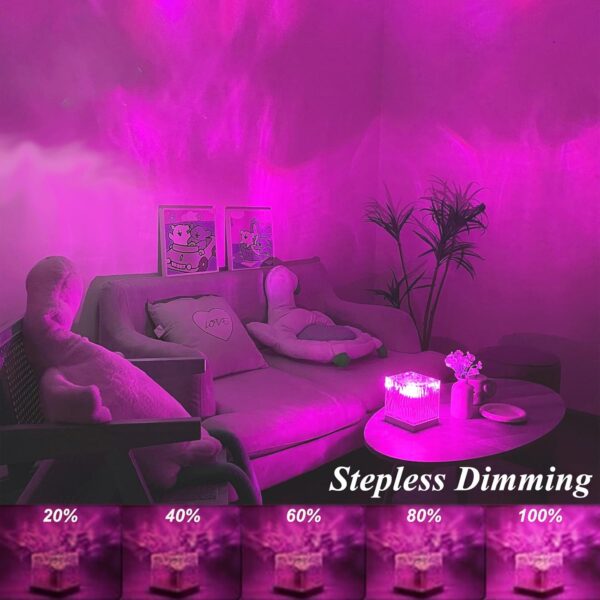 Northern Lights Projector Touch,16 Colors Changing Light Dimmable Mood Lighting, Cube Aurora Glow Lamps with Dynamic Ripple Effect, Remote Galaxy Light Projector for Bedroom Playroom Kids Teens Gifts 3